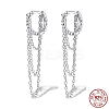 Anti-Tarnish Rhodium Plated 925 Sterling Silver Hoop Earrings BK6776-2-1