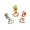 Rack Plating Brass Micro Pave Clear Cubic Zirconia Pendants ZIRC-H125-11-1