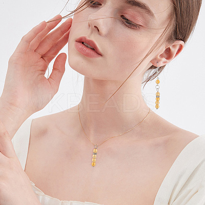 40Pcs Natural Citrine Pendants G-FG0001-09-1