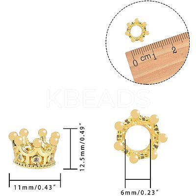 Rack Plating Brass Micro Pave Cubic Zirconia Beads ZIRC-NB0001-08-1