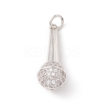 Brass Micro Pave Clear Cubic Zirconia Pendants ZIRC-P098-11P-1