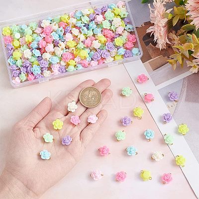 200Pcs Opaque Acrylic Beads Connector Charms FIND-HY0001-30-1