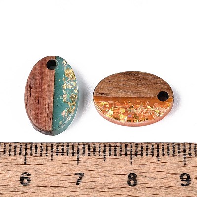 Opaque Resin and Walnut Wood Pendants RESI-T060-04M-1