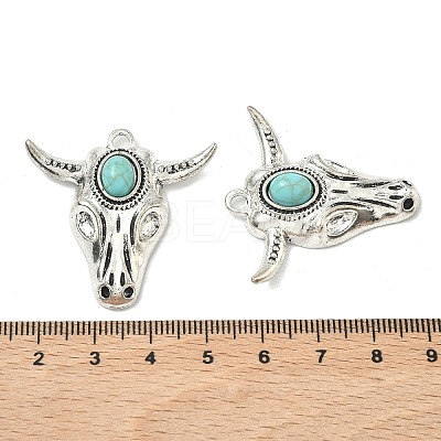 Bohemian Synthetic Turquoise Cattle Pendants FIND-Z112-01AS-06-1
