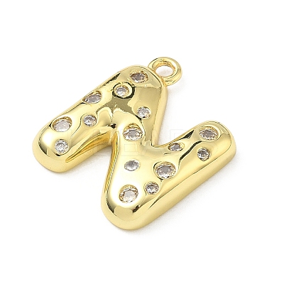 Brass Micro Pave Clear Cubic Zirconia Pendants KK-I476-02G-N-1