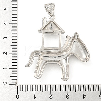 Rack Plating Brass Pendants Cabochon Settings KK-A217-07P-1