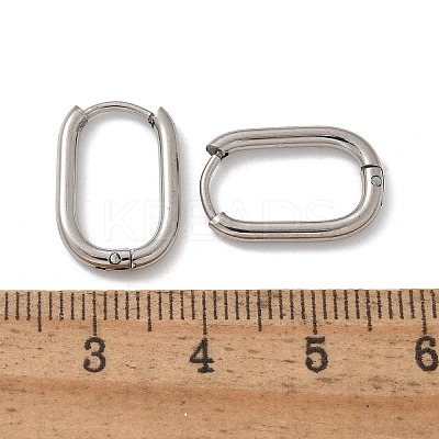 Non-Tarnish 304 Stainless Steel Oval Hoop Earrings EJEW-M218-02A-P-1
