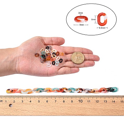 560Pcs 7 Colors Opaque Acrylic Linking Rings SACR-CJ0001-18-1