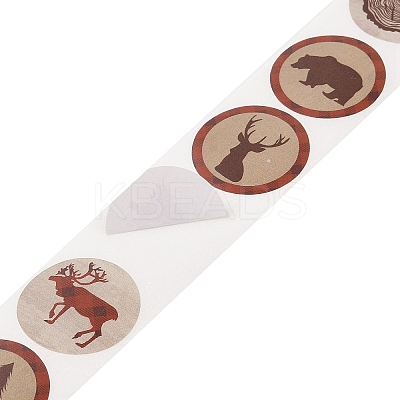 500Pcs Christmas Theme Round Stickers AJEW-S090-04H-1