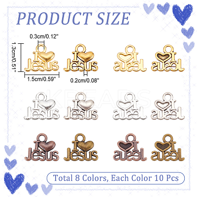 120Pcs 6 Colors Tibetan Style Alloy Pendants FIND-NB0003-13-1