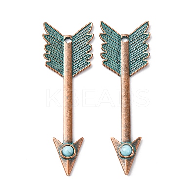 Alloy with Synthetic Turquoise Big Pendants FIND-B055-01L-1