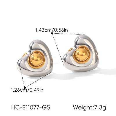 304 Stainless Steel Stud Earrings for Women WGC125F-03-1