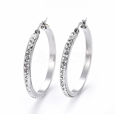 304 Stainless Steel Big Hoop Earrings EJEW-L232-036C-P-1