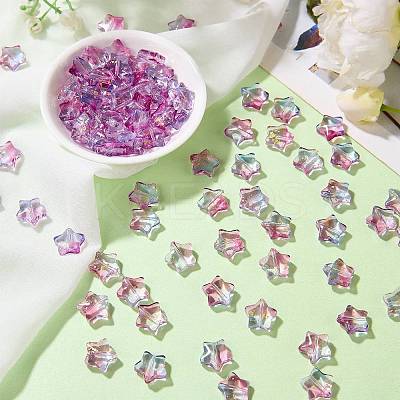 100Pcs Gradient Color Handmade Lampwork Beads DIY-SZ0010-51F-1