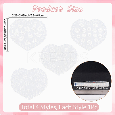 4Pcs 4 Styles Silicone Carved Molds MRMJ-SC0001-47A-1