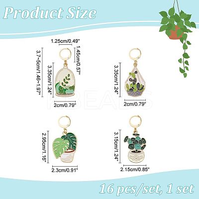 Pot Culture Alloy Enamel Pendant Stitch Markers HJEW-AB00476-1