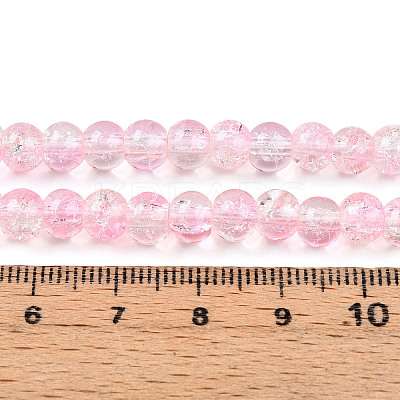 Spray Painted Crackle Glass Beads Strands CCG-Q002-6mm-01-1