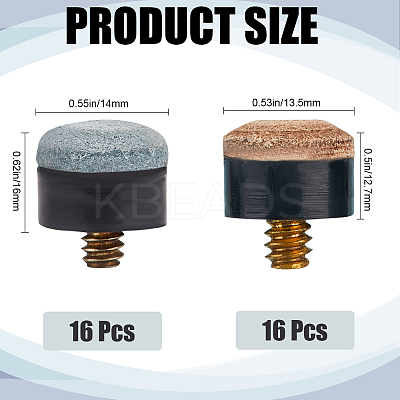 32Pcs 2 Style Plastic Billiards Cue Head Screw AJEW-CN0002-12-1