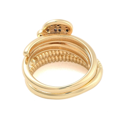 Brass Micro Pave Cubic Zirconia Boy Open Cuff Rings Set for Women RJEW-U002-12G-1