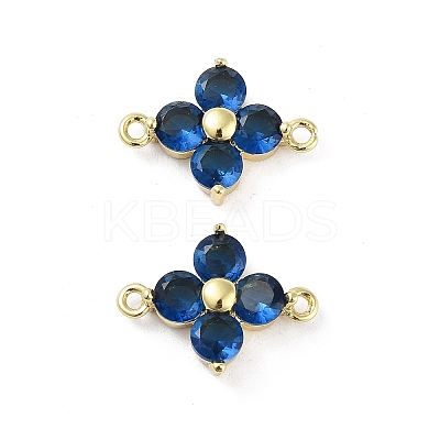 Rack Plating Brass Pave Cubic Zirconia Connector Charms KK-H474-20G-03-1
