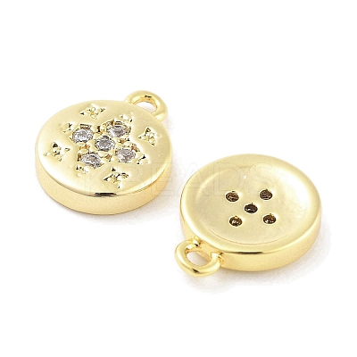 Brass Micro Pave Cubic Zirconia Pendants ZIRC-P120-01G-1