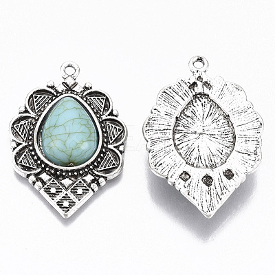 Tibetan Style Alloy Pendants PALLOY-R113-001-RS-1