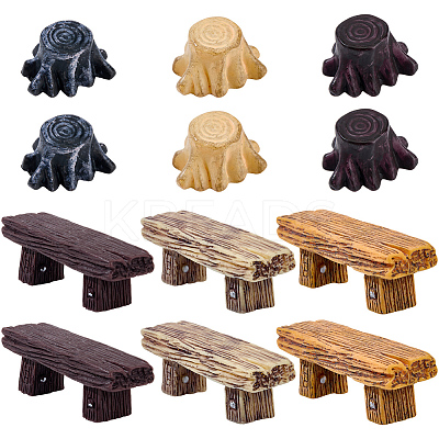 12Pcs 2 Styles Resin Benches DJEW-GF0001-81-1
