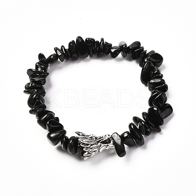 Natural & Synthetic Mixed Gemstone Stretch Bracelet for Men Women BJEW-JB06706-1