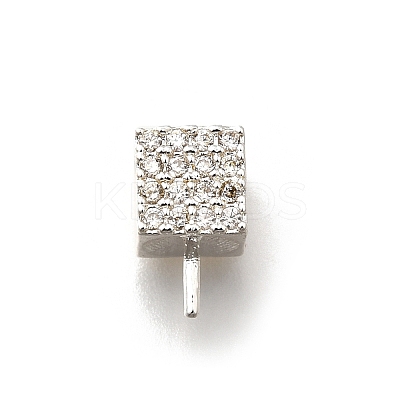 Brass Micro Pave Cubic Zirconia Peg Bails KK-K378-70S-1