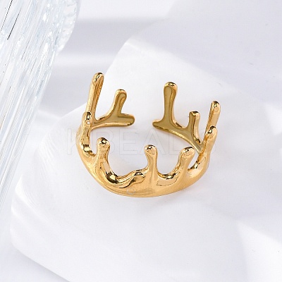 Marine Animal Theme 304 Stainless Stee Open Cuff Rings RJEW-Q005-01F-G-1