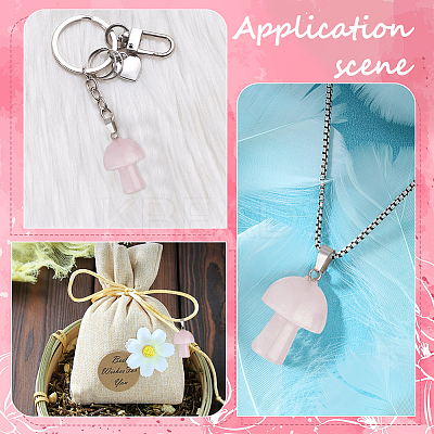 10Pcs Natural Rose Quartz Pendants G-UN0001-18A-1