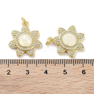 Brass Micro Pave Clear Cubic Zirconia Pendants KK-L213-019G-1