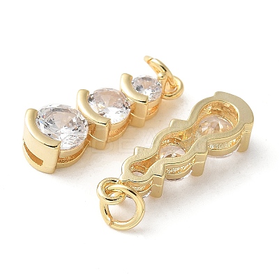 Brass Micro Pave Clear Cubic Zirconia Pendants KK-Q031-34G-1