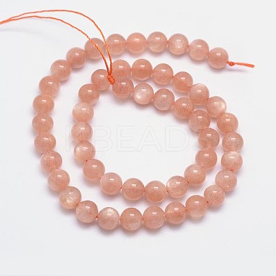 Natural Sunstone Beads Strands G-M262-8mm-06-1