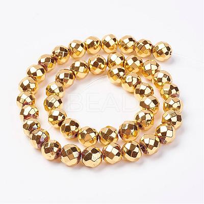 Non-magnetic Synthetic Hematite Bead Strands G-P262-25-10mm-G-1