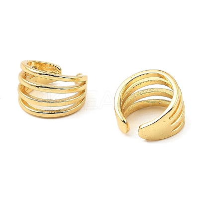 Rack Plating Brass Splite Cuff Earrings EJEW-L261-013G-1