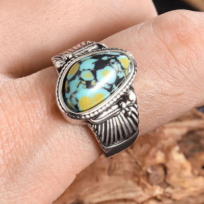 Fashionable Alloy & Turquoise Finger Rings FS-WGDFDBB-03-1