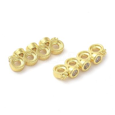 Rack Plating Brass Pave Clear Cubic Zirconia Spacer Bars LS-KK-B088-11C-G-1
