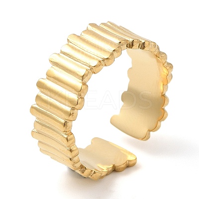 304 Stainless Steel Twist Open Cuff Ring for Women RJEW-I098-19G-1