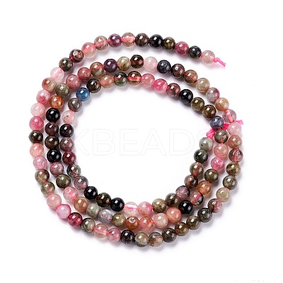 Natural Tourmaline Beads Strands X-G-G446-4mm-03-1