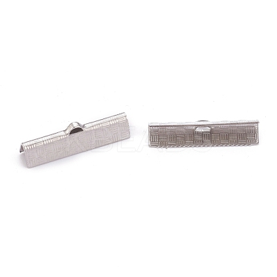 Tarnish Resistant 304 Stainless Steel Ribbon Crimp Ends STAS-P249-29A-P-1