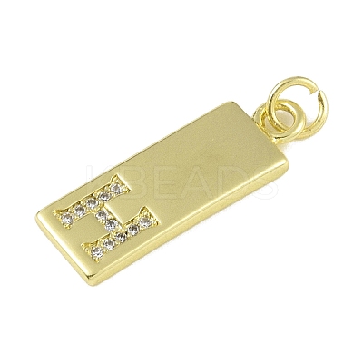 Brass Micro Pave Clear Cubic Zirconia Pendants KK-P266-06G-H-1