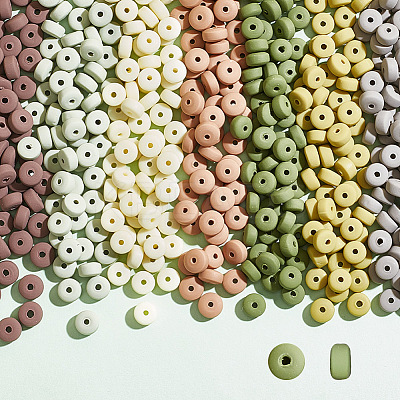 7 Strands 7 Colors Handmade Polymer Clay Beads Strands CLAY-AR0001-34-1