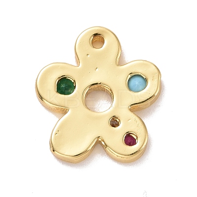 Eco-friendly Brass Micro Pave Cubic Zirconia Pendants X-KK-D079-10G-1