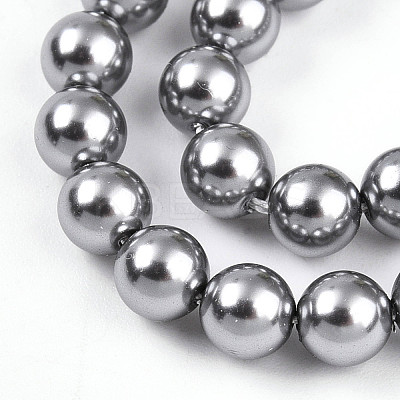 Baking Paint Pearlized Glass Pearl Bead Strands HY-N002-5mm-A01-1