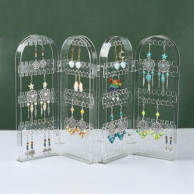 4 Foldable Screen Acrylic Earring Display Stands EDIS-N010-02-1