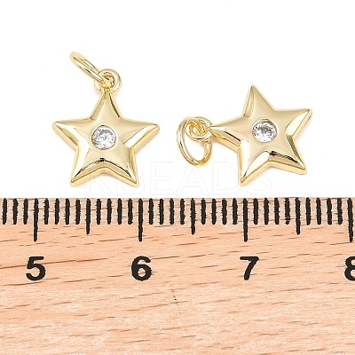 Brass Micro Pave Cubic Zirconia Charms KK-Z146-24G-1