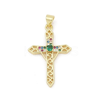 Brass Micro Pave Cubic Zirconia Pendants KK-D317-109G-1