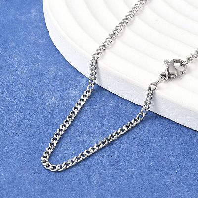 Tarnish Resistant Classic Plain 304 Stainless Steel Mens Womens Curb Link Chain Necklaces STAS-O037-114P-1
