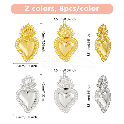 16Pcs 2 Colors Alloy Pendants FIND-DC0006-50-1